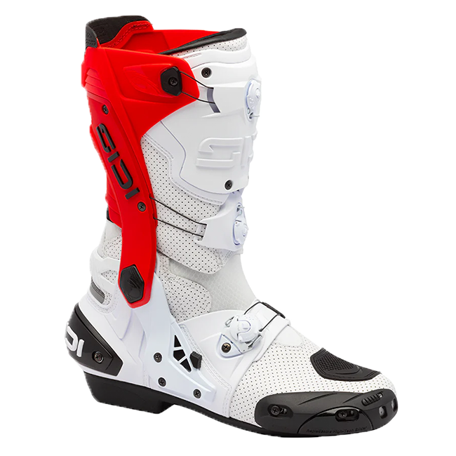 Sidi Rex Air Motorcycle Boots White/Red 391 
