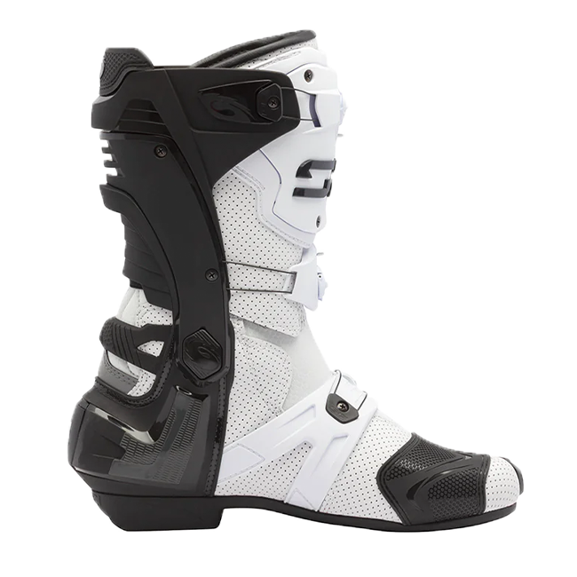 Sidi Rex Air Motorcycle Boots White/Black 203 