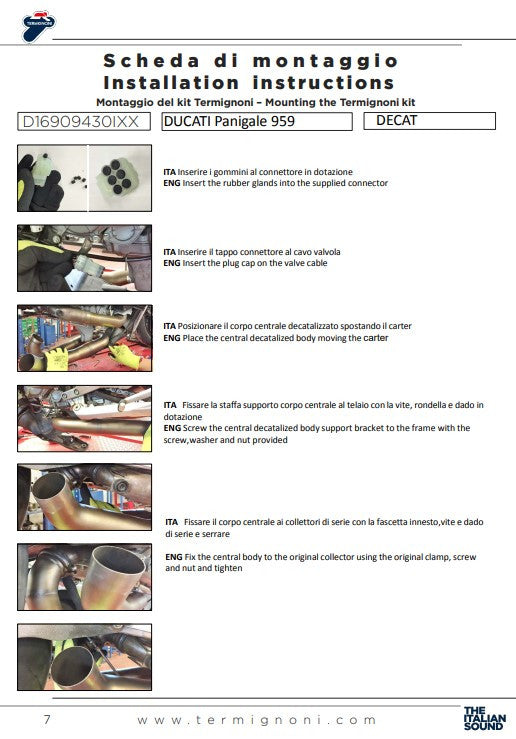Termignoni Kat replacement tube Ducati Panigale 959 (16-19) D16909430IXX