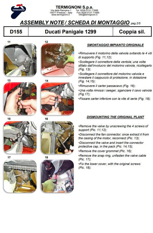 Termignoni Slip-on Kit Carbon Ducati Panigale 1299/S (15-18) D155102cpt+D155Y2