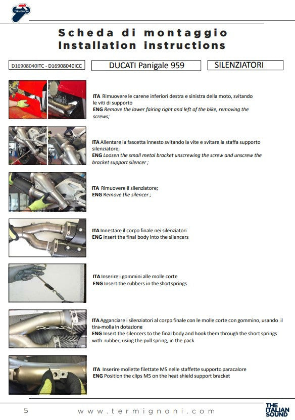 Termignoni Slip-on Force Titanium Ducati Panigale 959 (16-19) D16908040ITC