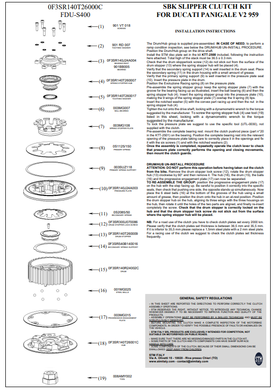 STM EVO SBK embrague seco Ducati Panigale V2 955 (20-24) KTT-2500 