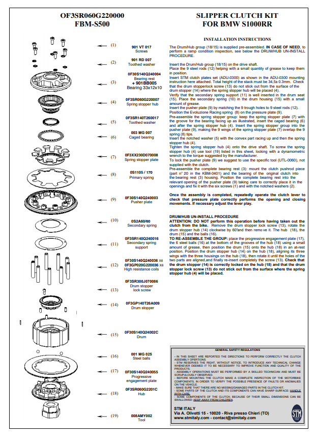 STM EVO GP dry clutch BMW S1000RR K46 (09-18) KTT-1300 