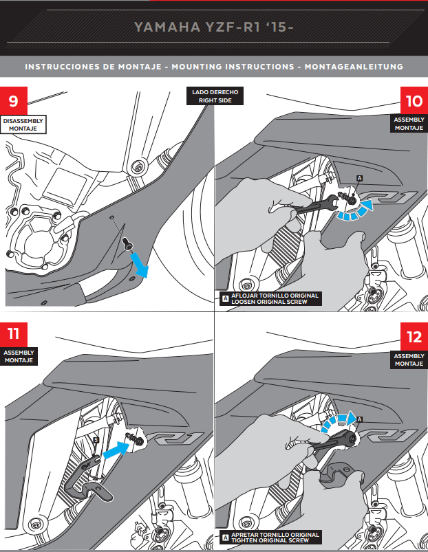 Alas Puig Spoiler Downforce Yamaha YZF-R1/M RN32 RN49 (15-19) 9766 