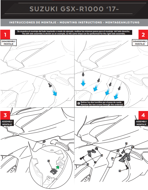 Puig Winglets Spoiler Downforce Suzuki GSX-R 1000 (17-23) 9738 