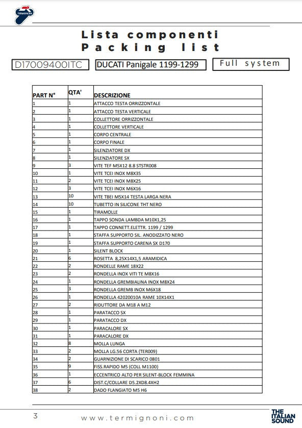Termignoni complete system force Ducati Panigale 1199/R/S (12-17) D17009400ITC