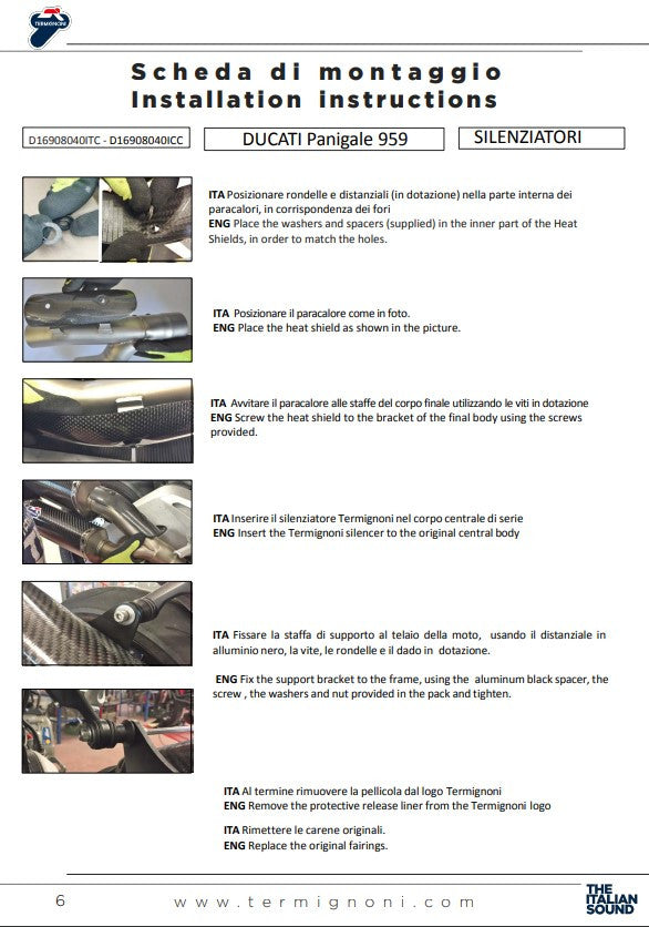 Termignoni Slip-on Force Titanium Ducati Panigale 959 (16-19) D16908040ITC