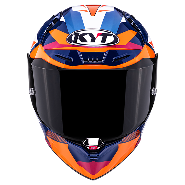 KYT R1R Racing Helmet Carbon Diamond Blue / Orange Y6R10006 