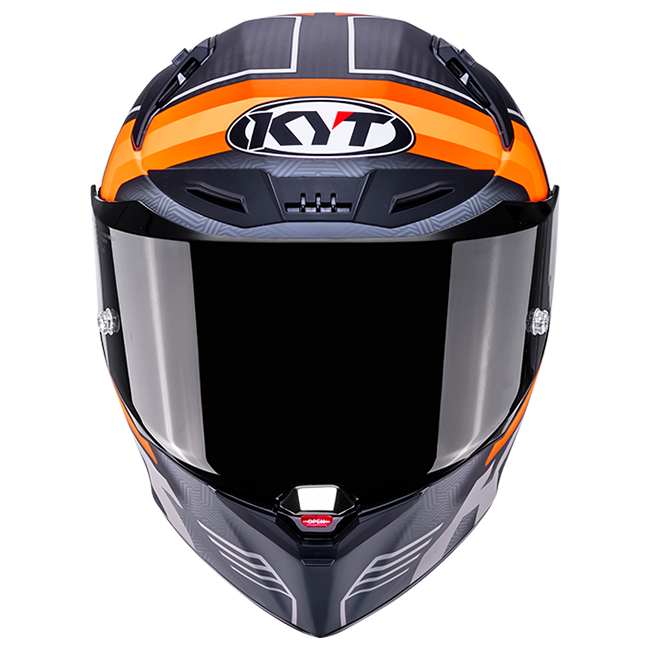 KYT R1R Racing Helmet Carbon Accelerator Matte Orange Y6R10001 