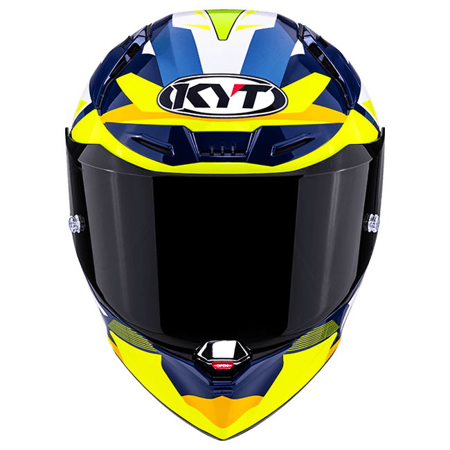KYT R1R Racing Helmet Carbon Diamond Blue / Yellow Y6R10005 