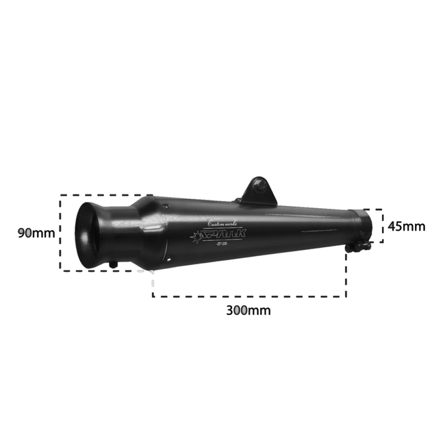 Spark Exhaust Schalldämpfer Universal Trumpet Black Series G00SI12B