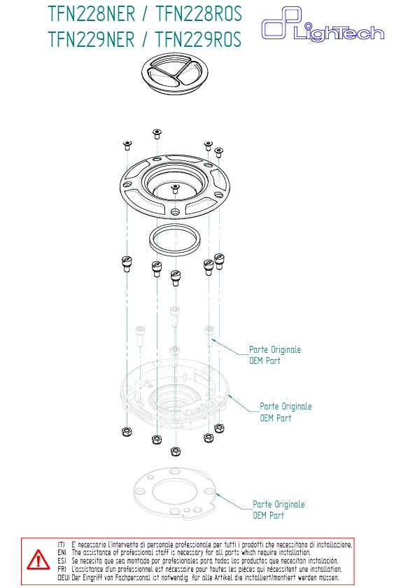 Tapa de tanque con cierre a rosca LighTech Aprilia RSV4/1100 Factory/R/RR/RF (09-25) TFN229 