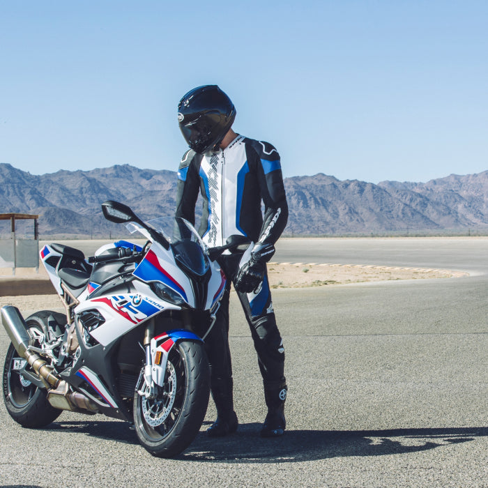 Spidi Laser Pro One-Piece Leather Suit – Perforated Racing Suit | Men | Black/Blue | Y154022 