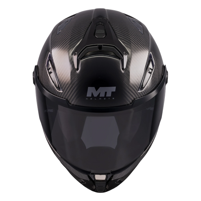 MT-Helmets KRE 2 PLUS Pure A1 Integralhelm in Carbon glänzend — Frontansicht von oben