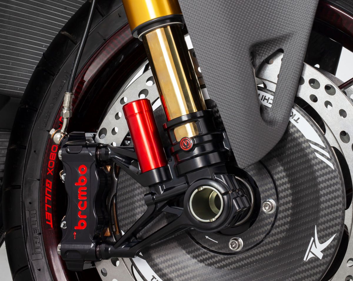 Juego de pie de horquilla CNC de 100 mm "GP Style" Motocorse Ducati Panigale V4/S/R (18-24) 