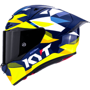 KYT R1R Racing Helmet Carbon Diamond Blue / Yellow Y6R10005 