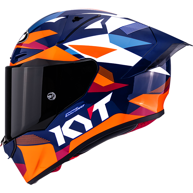 KYT R1R Racing Helmet Carbon Diamond Blue / Orange Y6R10006 