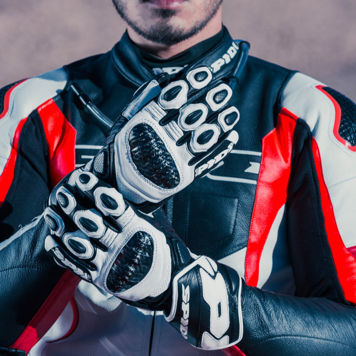 Spidi Carbo 7 Racing Motorcycle Leather Gloves | Men's | Black | A210026 