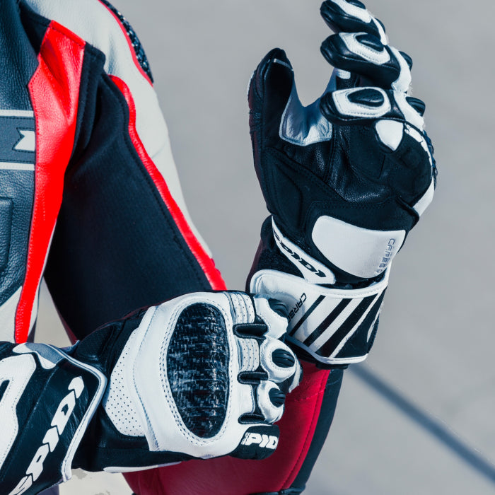 Spidi Carbo 7 Racing Motorcycle Leather Gloves | Men's | Black | A210026 