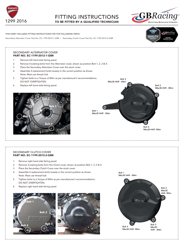 Coupling Protector Protection cover GBRacing Ducati Panigale 1299/S (15-18)
