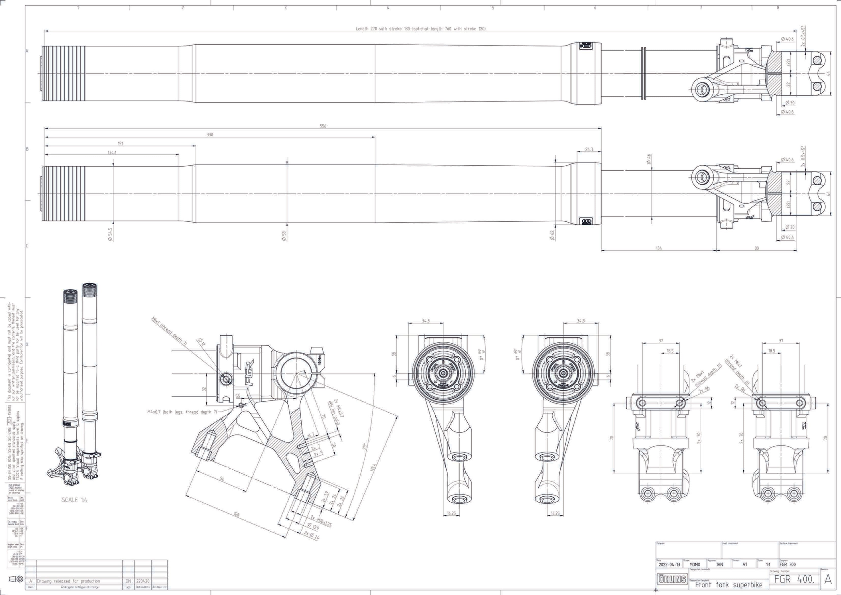 Öhlins FGR 400 Racing fork Telegabel Rennsport