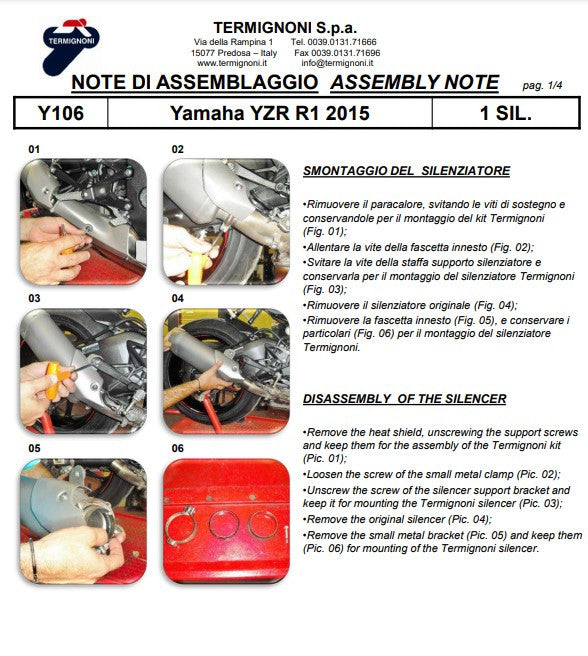 Termignoni Slip-on Carbon Yamaha YZF-R1/M (15-25) Y106080cft