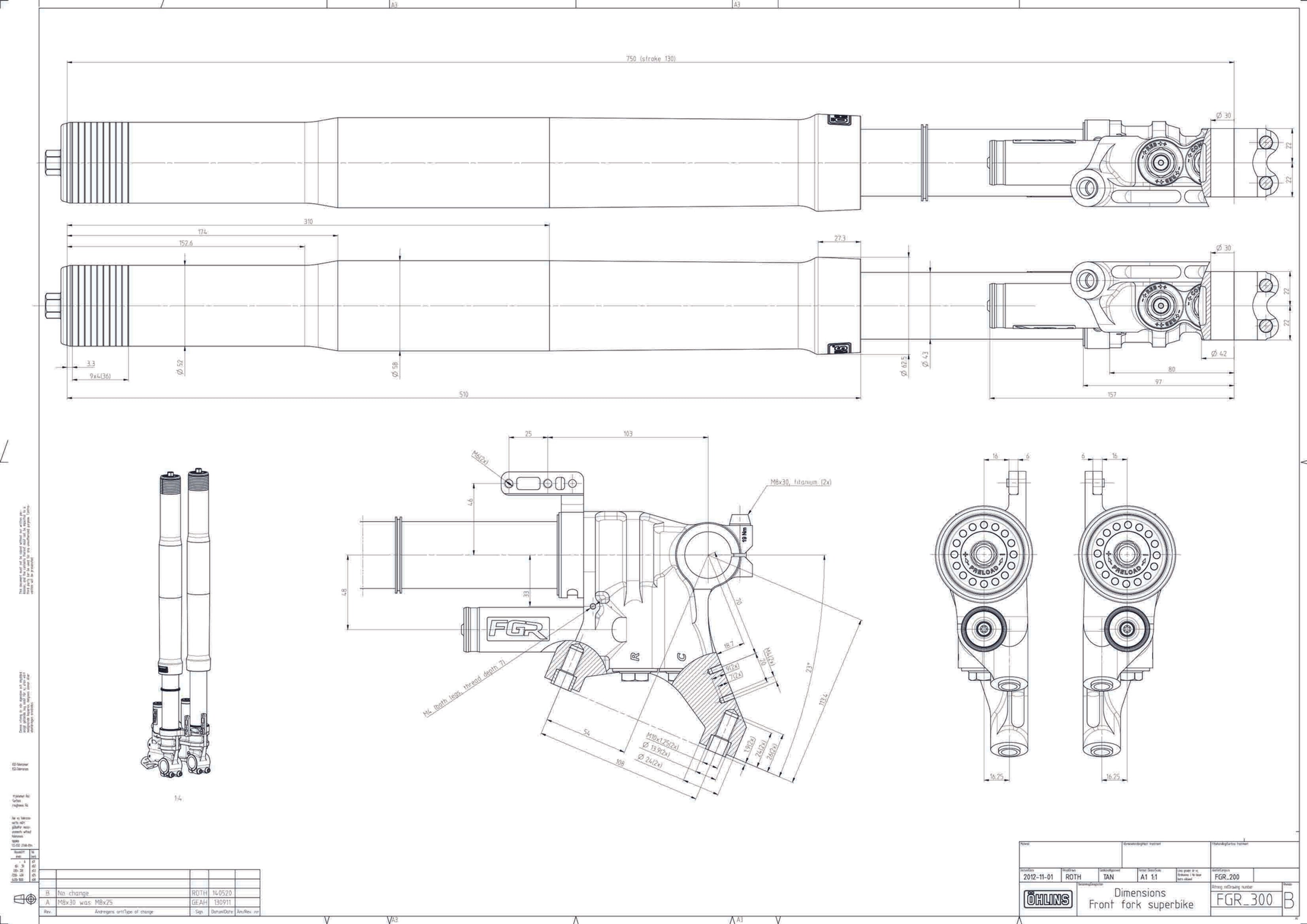 Öhlins FGR 300 Racing fork Telegabel Gaspfold fork Rennsport