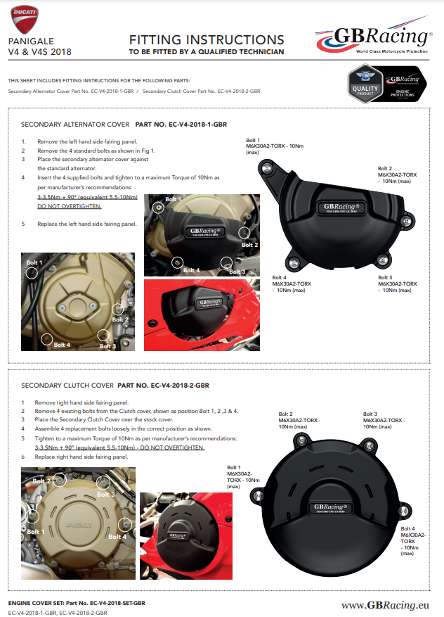 Sight-machine protector protective cover GBRacing Ducati Panigale V4/S (18-24)