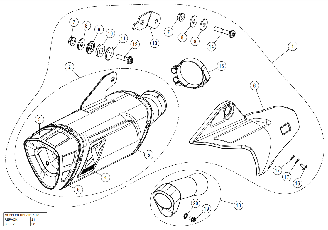 Akrapovic Slip-On Line (Titanium) Yamaha YZF-R1/M (15-25) S-Y10SO18-HAPLT 